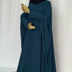 Abaya Madjigui bleu canard-2