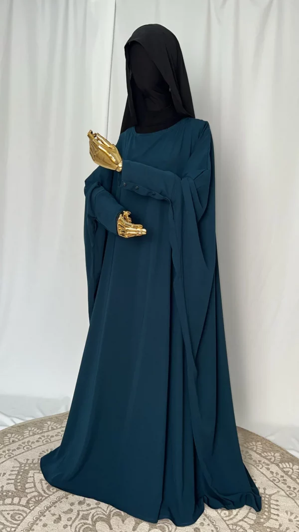Abaya Madjigui bleu canard-2