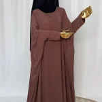 Abaya Madjigui taupe rose-2