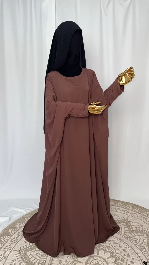 Abaya Madjigui taupe rose-2