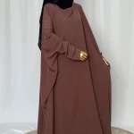 Abaya Madjigui taupe rose-3