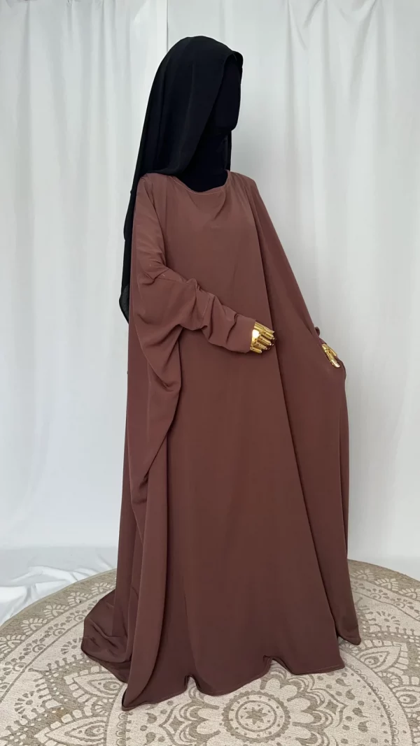 Abaya Madjigui taupe rose-3
