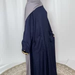 Abaya tacko bleu fonce-2