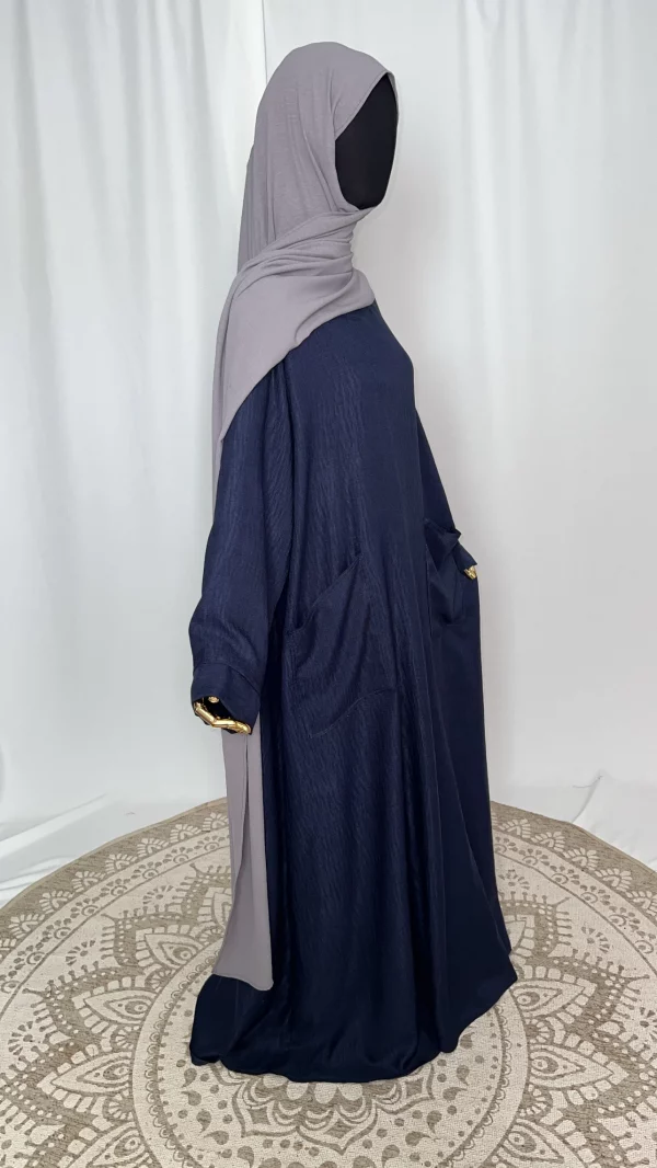 Abaya tacko bleu fonce-2