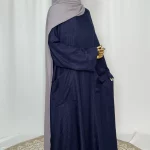 Abaya tacko bleu fonce-3