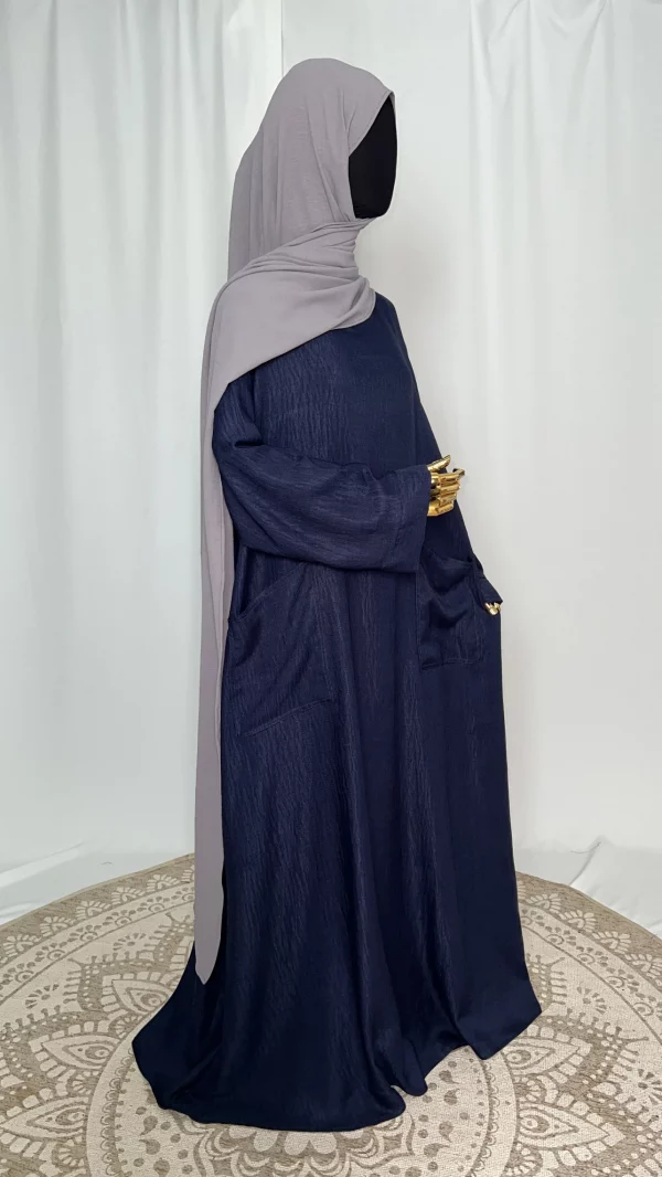 Abaya tacko bleu fonce-3