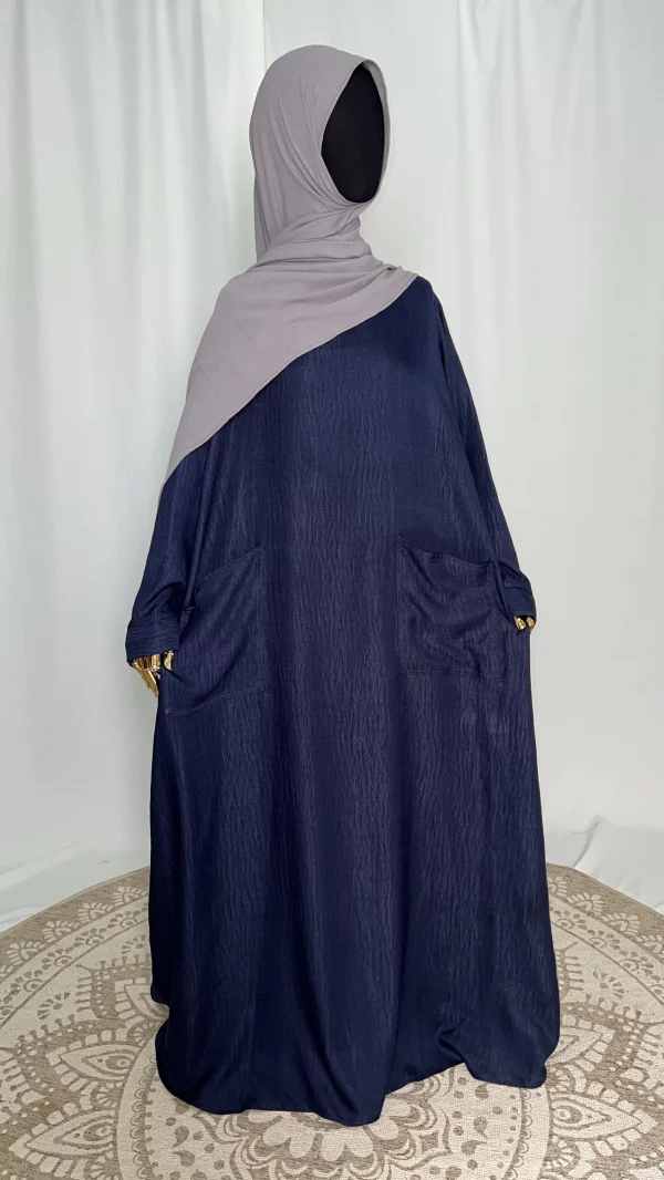 Abaya tacko bleu fonce