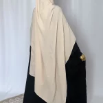 Hijab Kodoré à clips tissus jazz beige-1