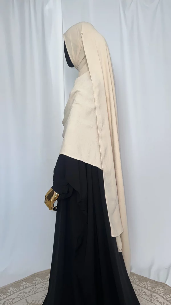 Hijab Kodoré à clips tissus jazz beige-2