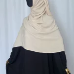Hijab Kodoré à clips tissus jazz beige-3