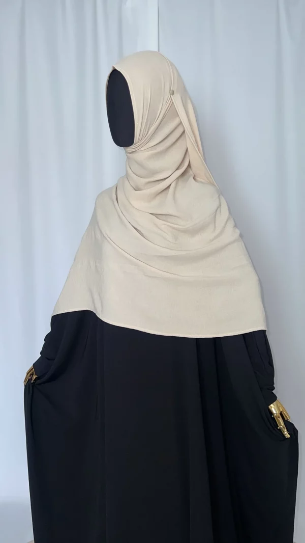 Hijab Kodoré à clips tissus jazz beige-3