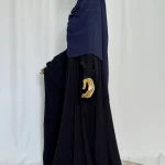 Hijab Kodoré à clips tissus jazz bleu fonce-2