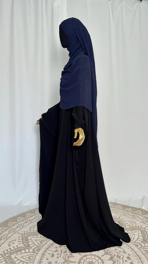 Hijab Kodoré à clips tissus jazz bleu fonce-2