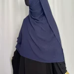 Hijab Kodoré à clips tissus jazz bleu fonce-4
