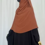Hijab Kodoré à clips tissus jazz camel-1