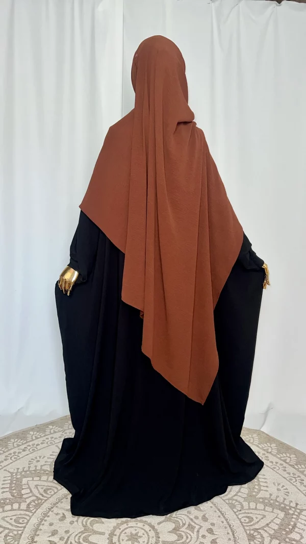 Hijab Kodoré à clips tissus jazz camel-2