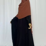 Hijab Kodoré à clips tissus jazz camel-4