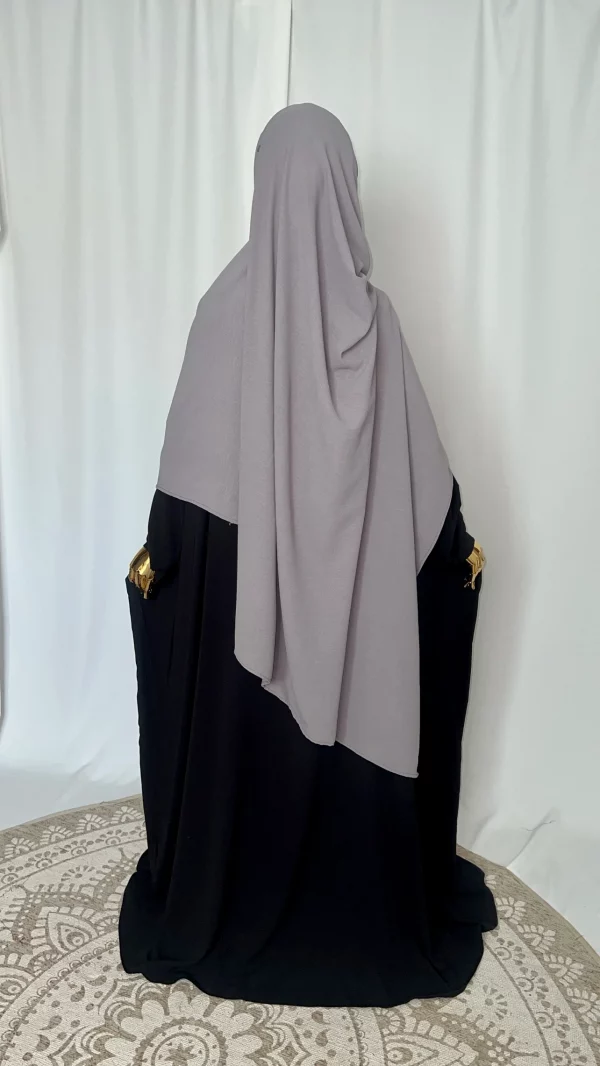 Hijab Kodoré à clips tissus jazz gris clair-1