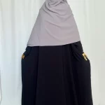 Hijab Kodoré à clips tissus jazz gris clair