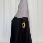 Hijab Kodoré à clips tissus jazz gris clair-3