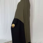 Hijab Kodoré à clips tissus jazz kaki-1