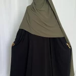 Hijab Kodoré à clips tissus jazz kaki