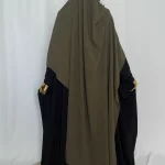 Hijab Kodoré à clips tissus jazz kaki-2