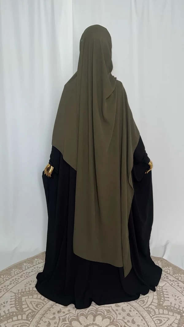 Hijab Kodoré à clips tissus jazz kaki-2