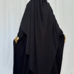 Hijab Kodoré à clips tissus jazz noir-2