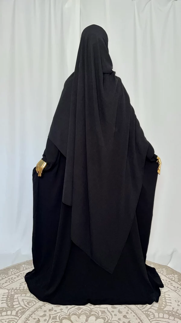 Hijab Kodoré à clips tissus jazz noir-2