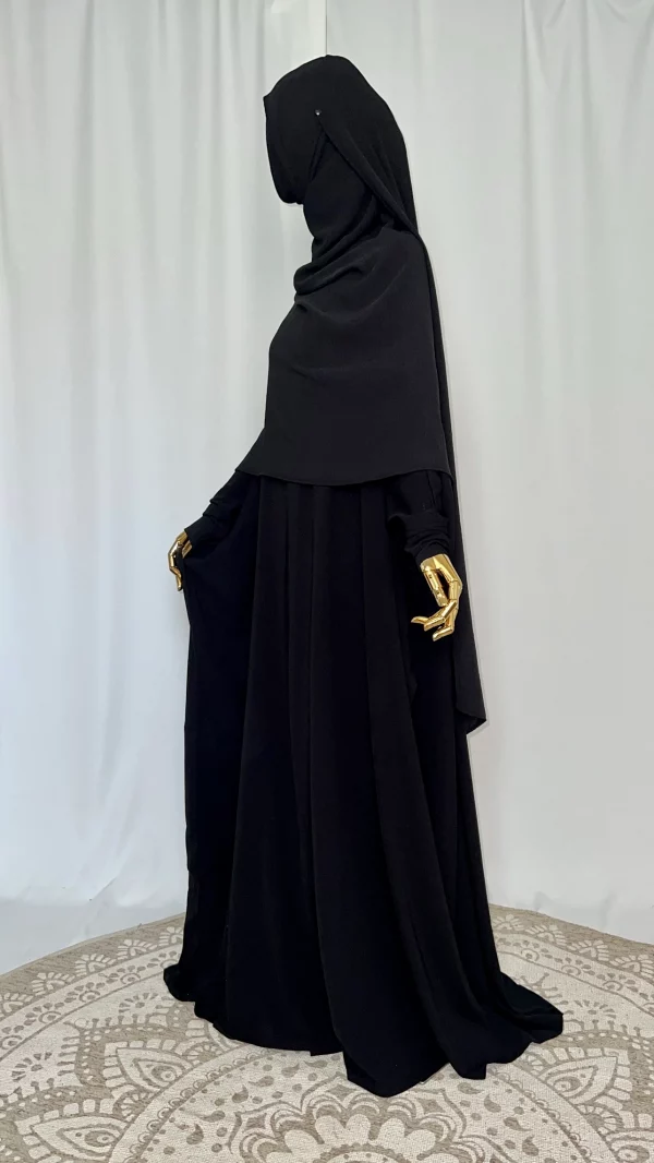 Hijab Kodoré à clips tissus jazz noir-3